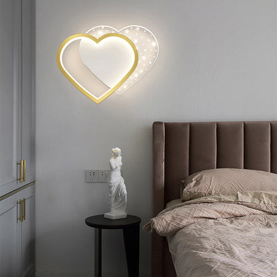 Modern Minimalist Square Round Heart Oval Iron Aluminum Acrylic LED Wall Sconce Lamp For Bedroom