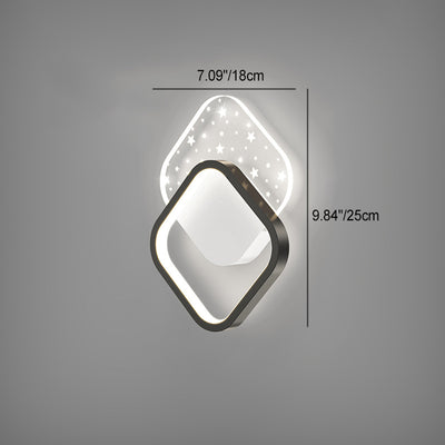 Modern Minimalist Square Round Heart Oval Iron Aluminum Acrylic LED Wall Sconce Lamp For Bedroom