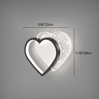 Modern Minimalist Square Round Heart Oval Iron Aluminum Acrylic LED Wall Sconce Lamp For Bedroom