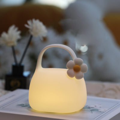 Contemporary Creative Handbag Silicone ABS LED Table Lamp For Living Room