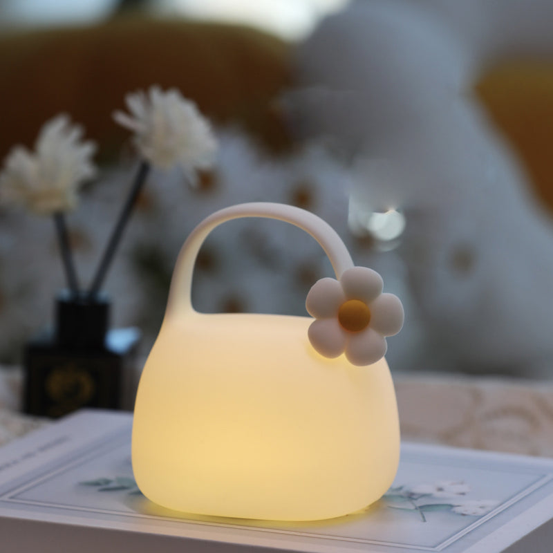 Contemporary Creative Handbag Silicone ABS LED Table Lamp For Living Room