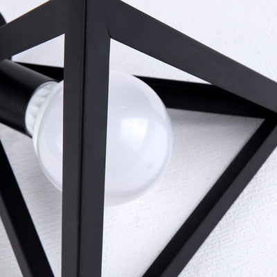 Modern Minimalist Triangle Square Line Iron 1-Light Semi-Flush Mount Ceiling Light For Hallway