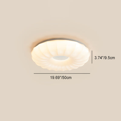 Contemporary Creative Round Cat Paw Cheese Stripe Iron Plastic LED Flush Mount Ceiling Light For Bedroom