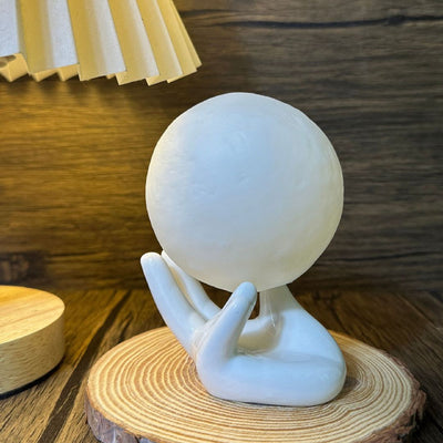 Contemporary Creative Hand 3D Printed Moon PVC LED Table Lamp For Bedroom