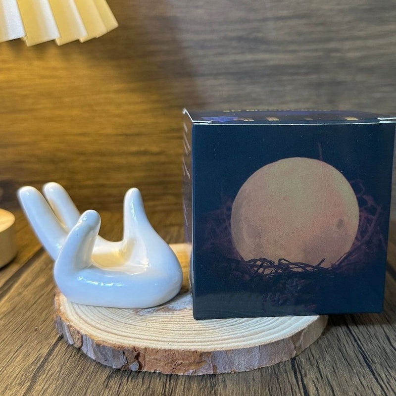 Contemporary Creative Hand 3D Printed Moon PVC LED Table Lamp For Bedroom