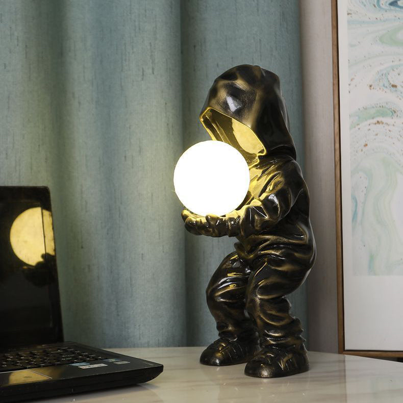 Modern Art Deco Boy Globe Resin PLA 1-Light Table Lamp For Bedroom