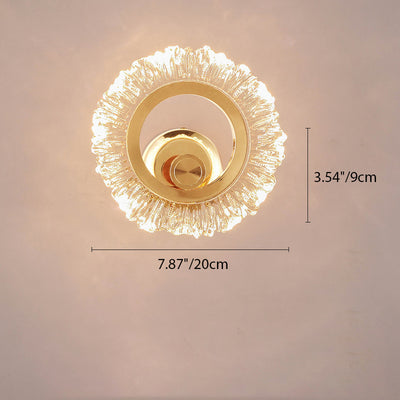 Modern Minimalist Round Petal Shape Iron Acrylic LED Wall Sconce Lamp For Bedroom