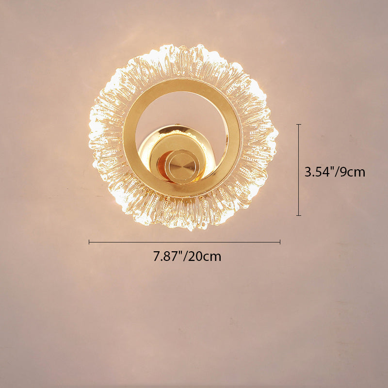 Modern Minimalist Round Petal Shape Iron Acrylic LED Wall Sconce Lamp For Bedroom