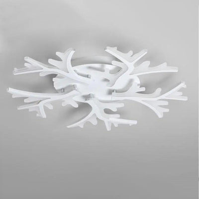 Modern Minimalist Branch Tree Shape Hardware PMMA Shade LED Flush Mount Ceiling Light For Living Room