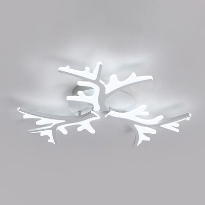 Modern Minimalist Branch Tree Shape Hardware PMMA Shade LED Flush Mount Ceiling Light For Living Room