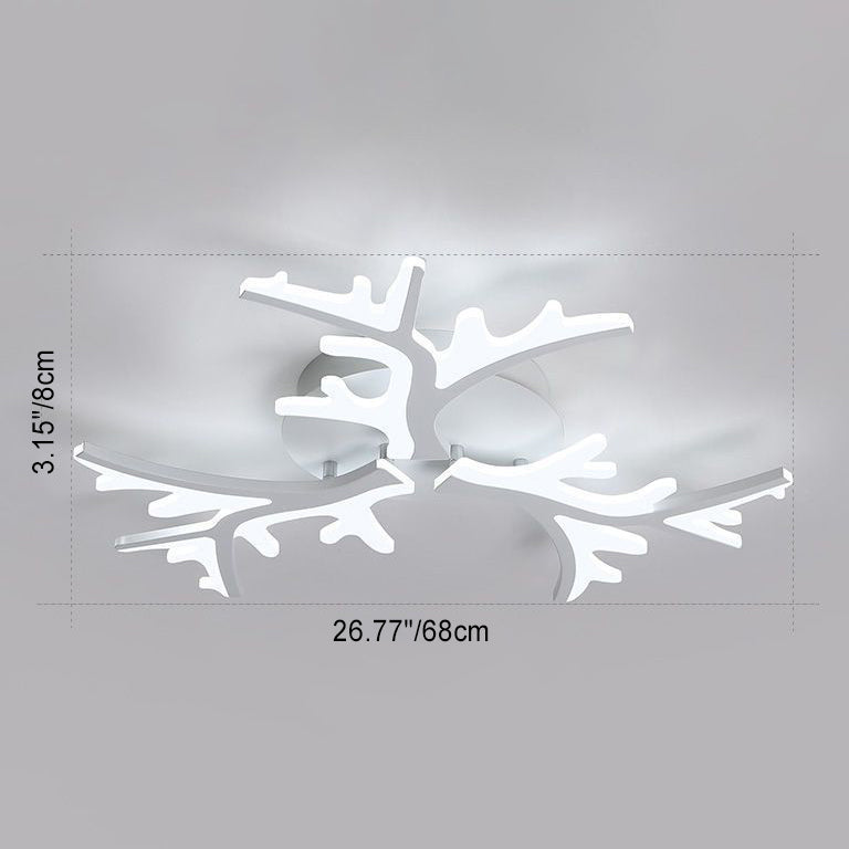 Modern Minimalist Branch Tree Shape Hardware PMMA Shade LED Flush Mount Ceiling Light For Living Room