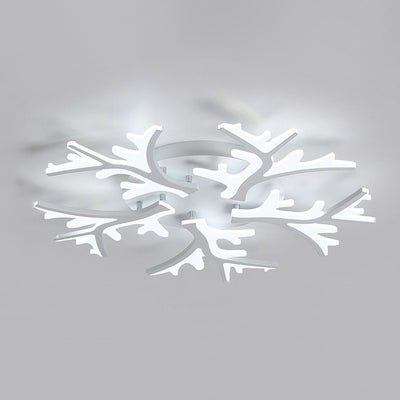 Modern Minimalist Branch Tree Shape Hardware PMMA Shade LED Flush Mount Ceiling Light For Living Room