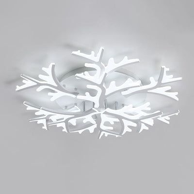 Modern Minimalist Branch Tree Shape Hardware PMMA Shade LED Flush Mount Ceiling Light For Living Room