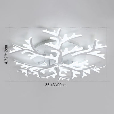 Modern Minimalist Branch Tree Shape Hardware PMMA Shade LED Flush Mount Ceiling Light For Living Room