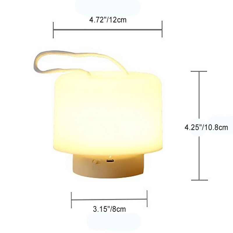 Modern Minimalist Portable Rechargeable Cylinder PC ABS LED Table Lamp For Bedroom