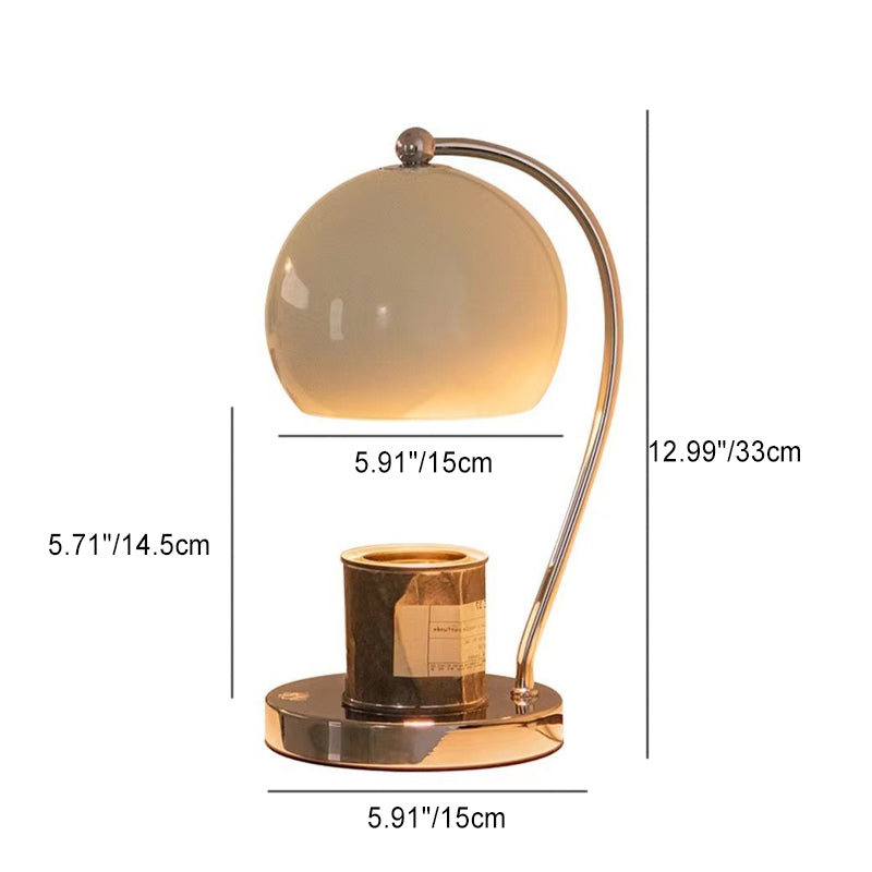 Modern Art Deco Globe Dome Iron 1-Light Aroma Melting Wax Table Lamp For Bedroom