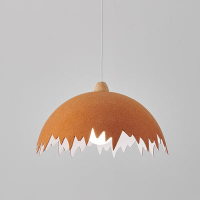 Contemporary Creative Dome Eggshell Shape Felt Shade Iron 1-Light Pendant Light For Living Room