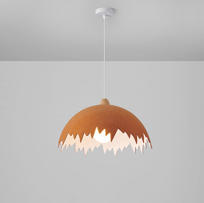 Contemporary Creative Dome Eggshell Shape Felt Shade Iron 1-Light Pendant Light For Living Room