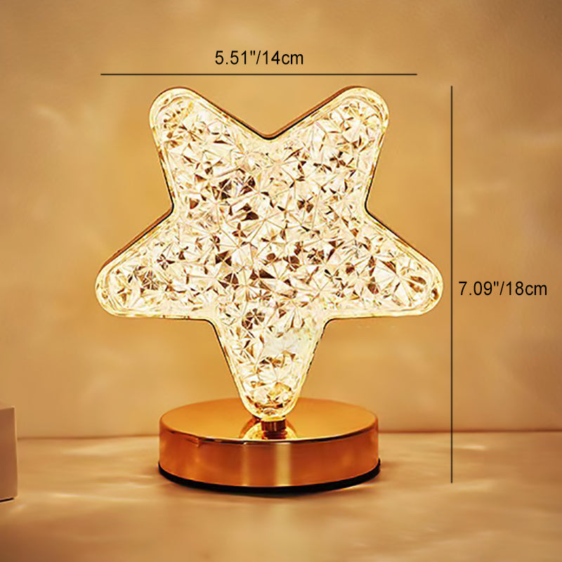 Contemporary Creative Star Acrylic Metal LED Table Lamp For Bedroom