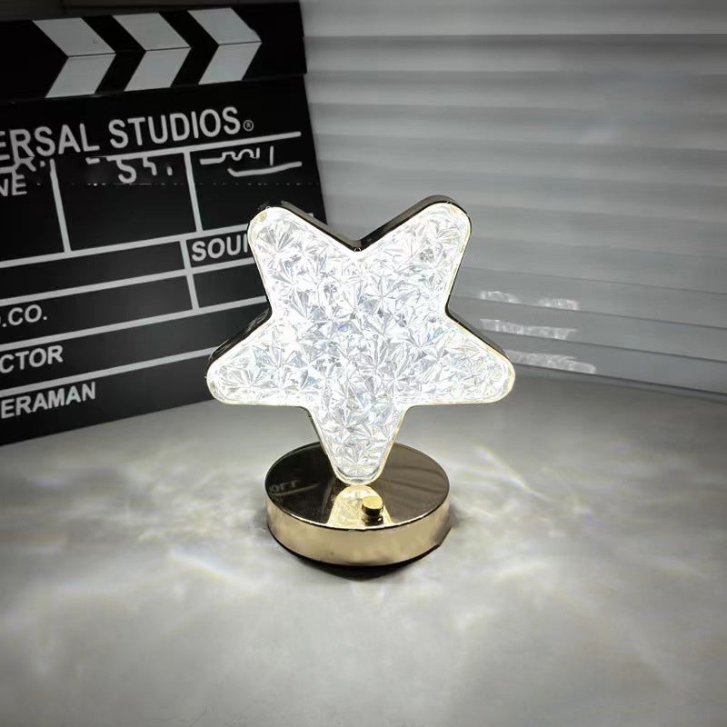 Contemporary Creative Star Acrylic Metal LED Table Lamp For Bedroom