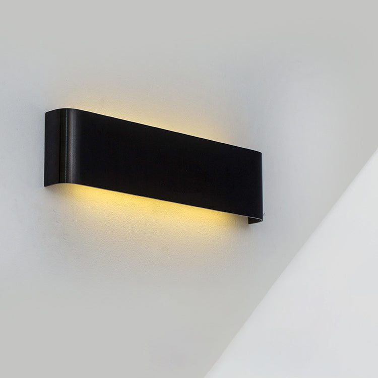 Modern Minimalist Rectangle Aluminum LED Wall Sconce Lamp For Living Room