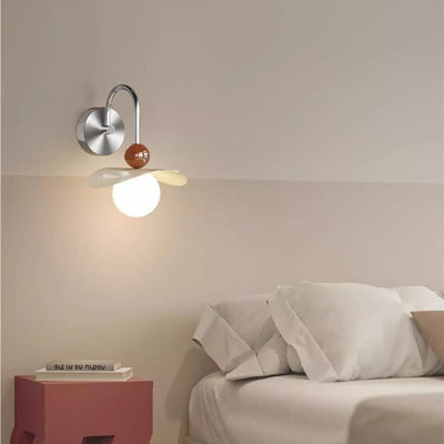 Modern Minimalist Curved Pole Straight Pole Swing Arm Globe Iron Glass LED Wall Sconce Lamp For Bedroom