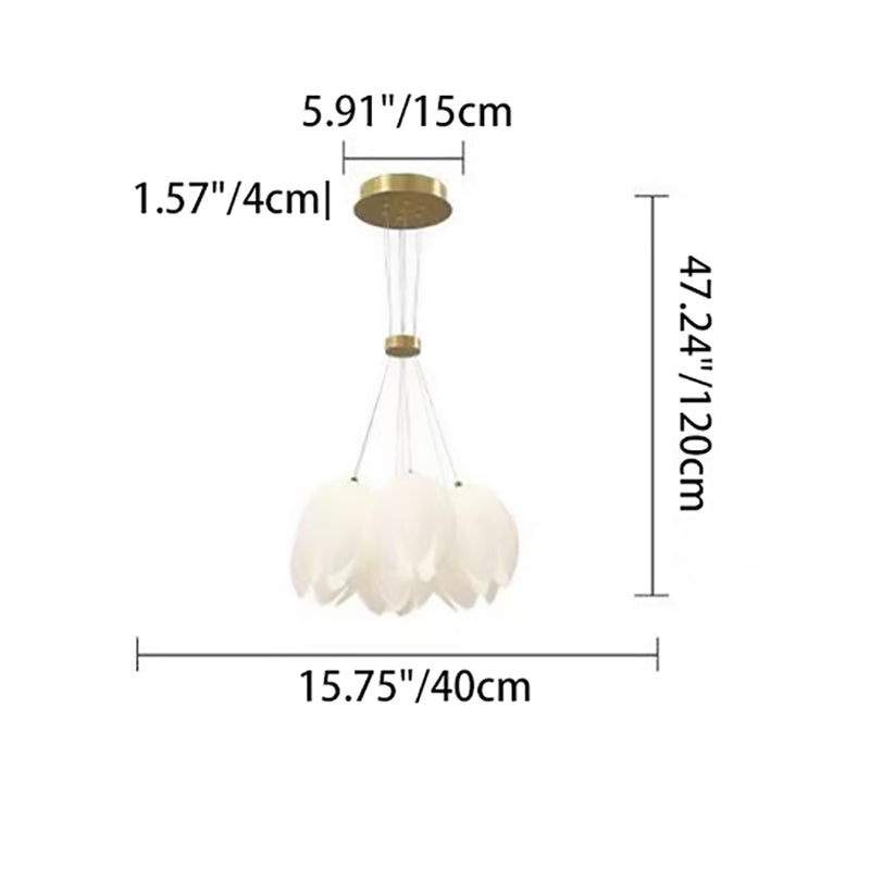 Contemporary Creative Tulip Iron PE 7/13 Light Chandelier For Living Room