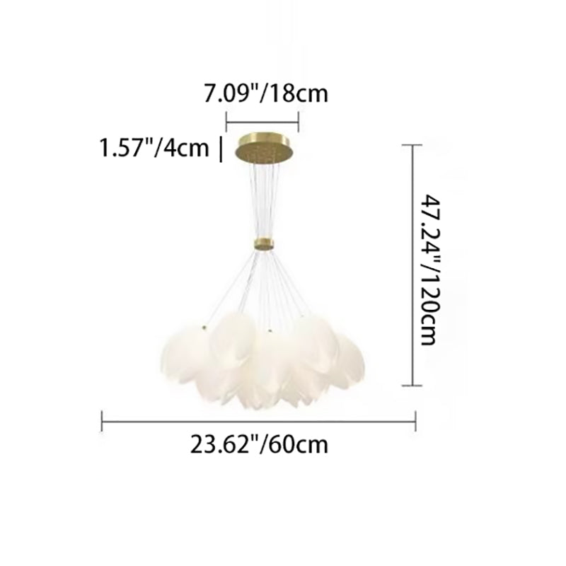 Contemporary Creative Tulip Iron PE 7/13 Light Chandelier For Living Room