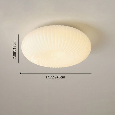 Modern Minimalist Striped Round Oval Hardware PE LED Flush Mount Ceiling Light For Bedroom