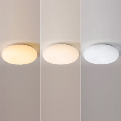 Modern Minimalist Striped Round Oval Hardware PE LED Flush Mount Ceiling Light For Bedroom