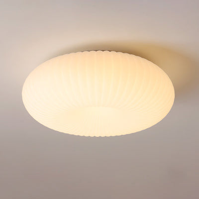 Modern Minimalist Striped Round Oval Hardware PE LED Flush Mount Ceiling Light For Bedroom