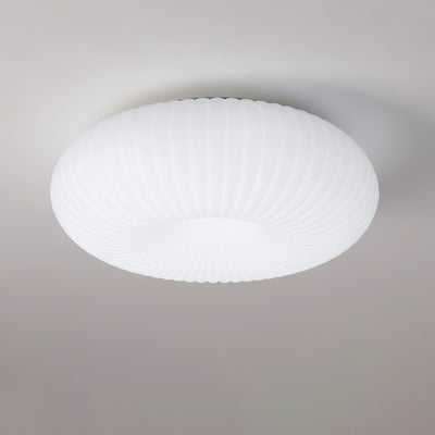 Modern Minimalist Striped Round Oval Hardware PE LED Flush Mount Ceiling Light For Bedroom