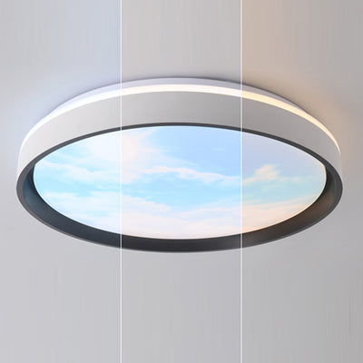 Contemporary Creative Round Sky Iron Acrylic LED Flush Mount Ceiling Light For Bedroom