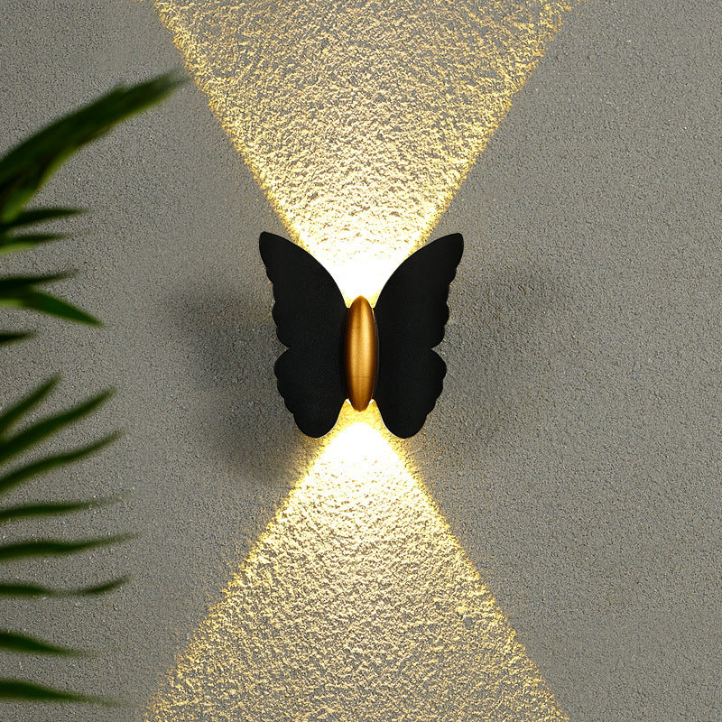 Modern Minimalist Waterproof Butterfly Aluminum LED Wall Sconce Lamp For Outdoor Patio