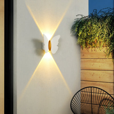 Modern Minimalist Waterproof Butterfly Aluminum LED Wall Sconce Lamp For Outdoor Patio