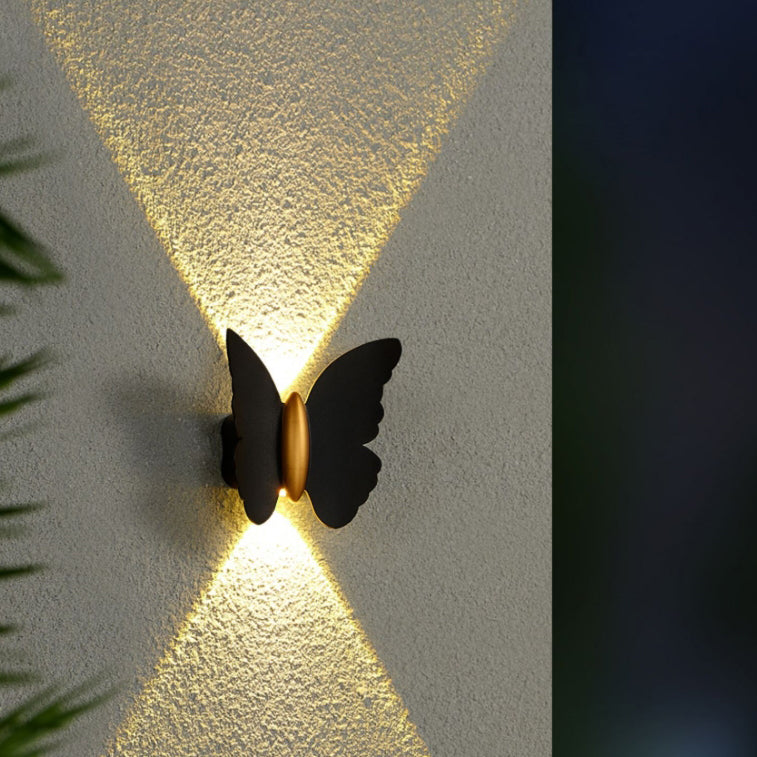 Modern Minimalist Waterproof Butterfly Aluminum LED Wall Sconce Lamp For Outdoor Patio