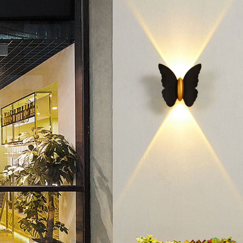 Modern Minimalist Waterproof Butterfly Aluminum LED Wall Sconce Lamp For Outdoor Patio