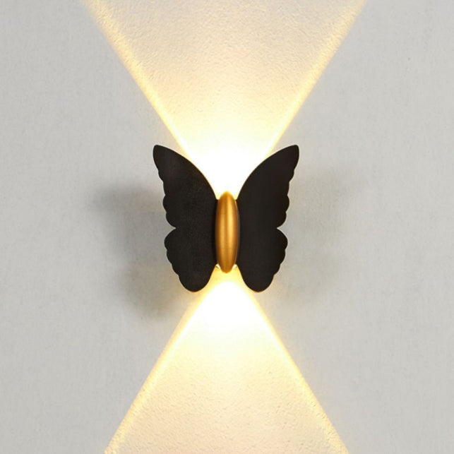 Modern Minimalist Waterproof Butterfly Aluminum LED Wall Sconce Lamp For Outdoor Patio