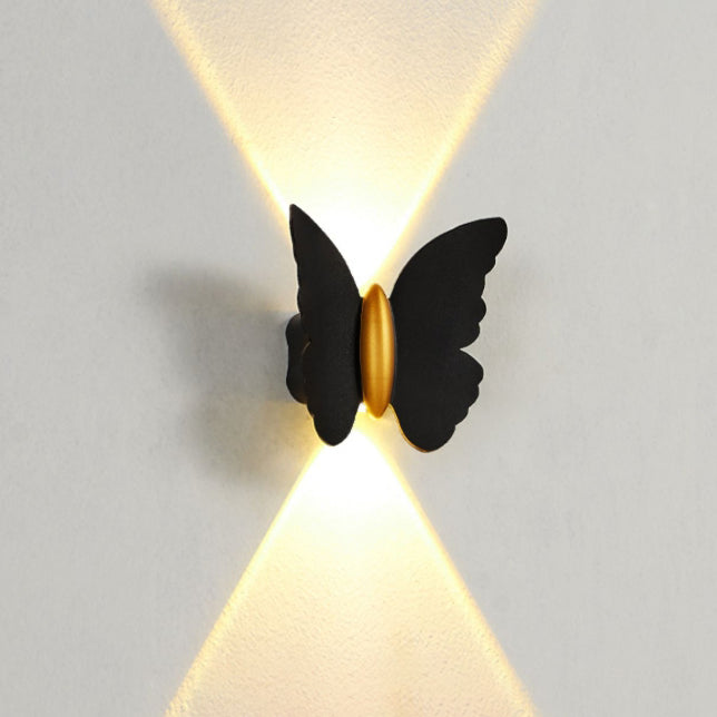 Modern Minimalist Waterproof Butterfly Aluminum LED Wall Sconce Lamp For Outdoor Patio