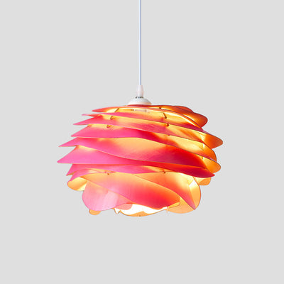 Contemporary Creative Orb Multi-Layer Piece Wood Hardware 1-Light Pendant Light For Living Room