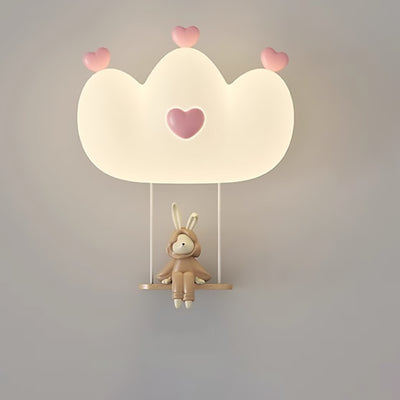 Contemporary Creative Kids Crown Animal Iron PE LED Wall Sconce Lamp For Bedroom