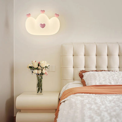 Contemporary Creative Kids Crown Animal Iron PE LED Wall Sconce Lamp For Bedroom