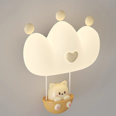 Contemporary Creative Kids Crown Animal Iron PE LED Wall Sconce Lamp For Bedroom