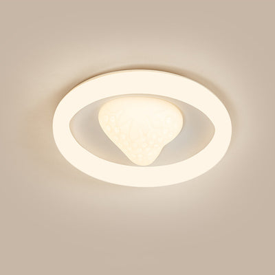 Contemporary Creative Round Strawberry Iron Acrylic LED Flush Mount Ceiling Light For Bedroom