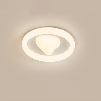 Contemporary Creative Round Strawberry Iron Acrylic LED Flush Mount Ceiling Light For Bedroom