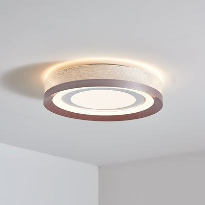 Modern Minimalist Round Concentric Circle Iron Aluminum Acrylic LED Flush Mount Ceiling Light For Bedroom