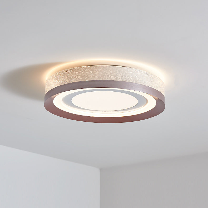 Modern Minimalist Round Concentric Circle Iron Aluminum Acrylic LED Flush Mount Ceiling Light For Bedroom