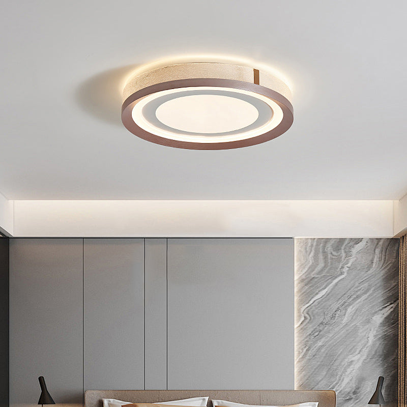 Modern Minimalist Round Concentric Circle Iron Aluminum Acrylic LED Flush Mount Ceiling Light For Bedroom