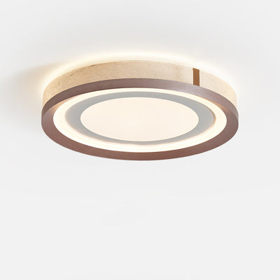 Modern Minimalist Round Concentric Circle Iron Aluminum Acrylic LED Flush Mount Ceiling Light For Bedroom