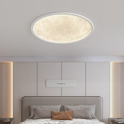 Modern Minimalist Round Starlight Silk Cloud Shape Iron Acrylic LED Flush Mount Ceiling Light For Bedroom